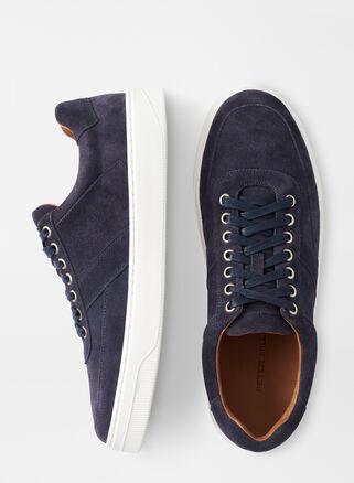 Peter Millar Mens Vantage Suede Sneaker | Color: Navy | Size: 9 Product Image