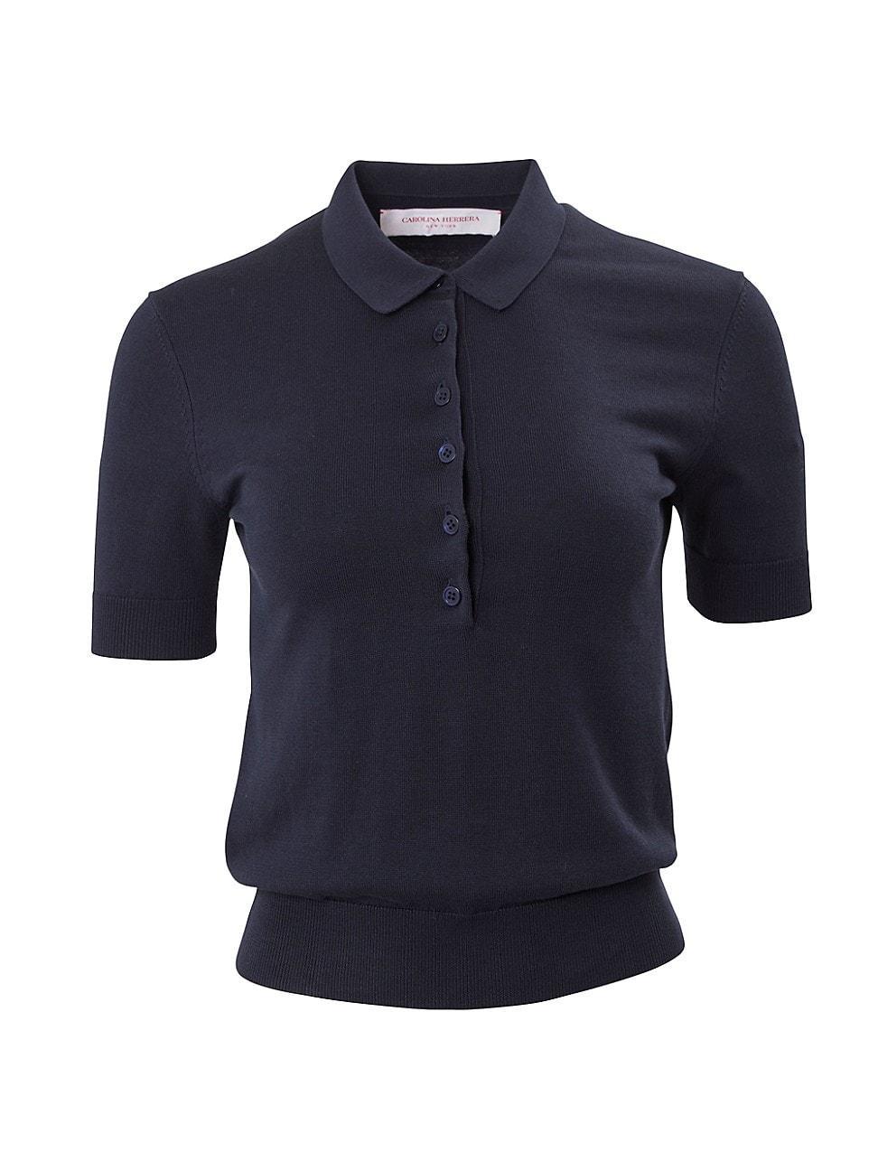 Womens Cabana Knit Silk & Cotton Polo Shirt product image