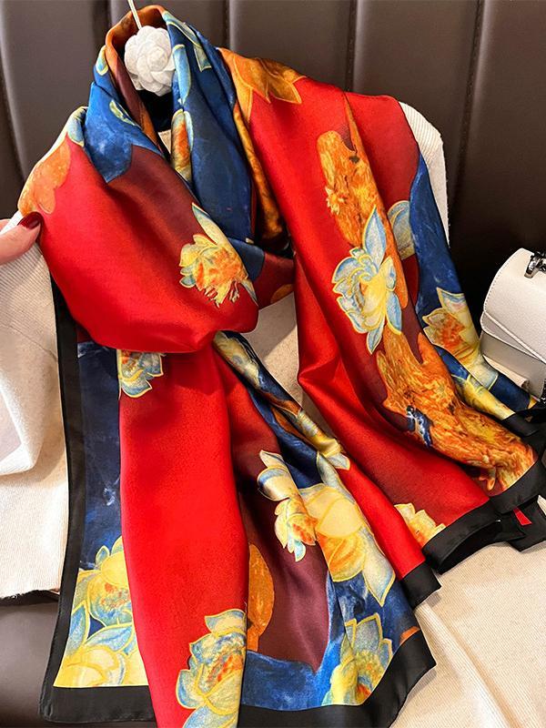 Flower Print Sun Protection Shawl&Scarf Product Image