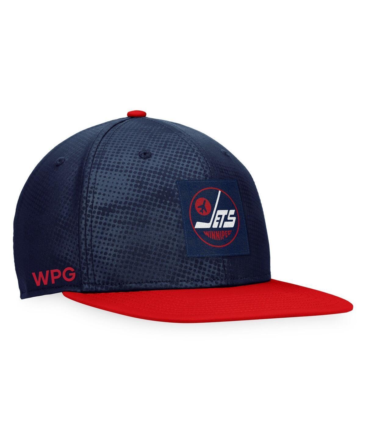 Mens Fanatics Branded Navy/Red Winnipeg Jets Authentic Pro Alternate Logo Snapback Hat Product Image