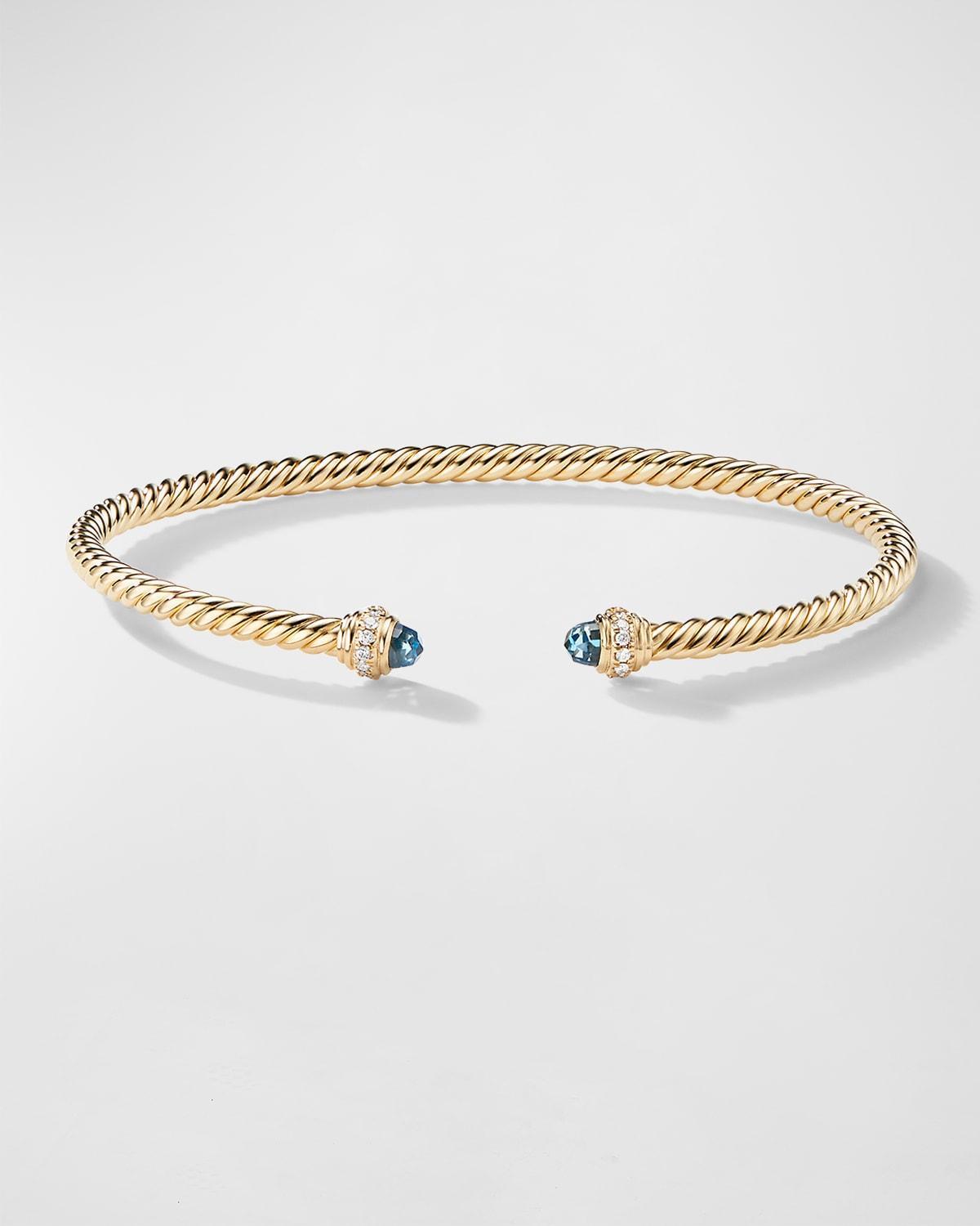 Womens Cablespira Color Bracelet In 18K Yellow Gold With Pav Diamonds Product Image