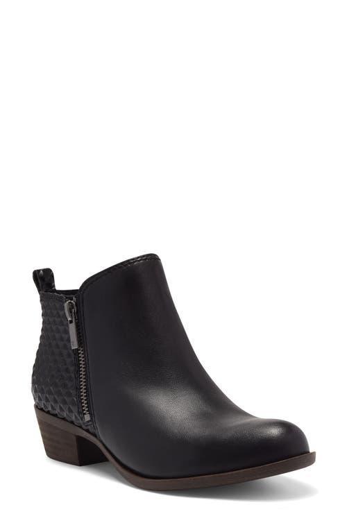 Lucky Brand Basel Smooth Leather Side Zip Block Heel Booties Product Image