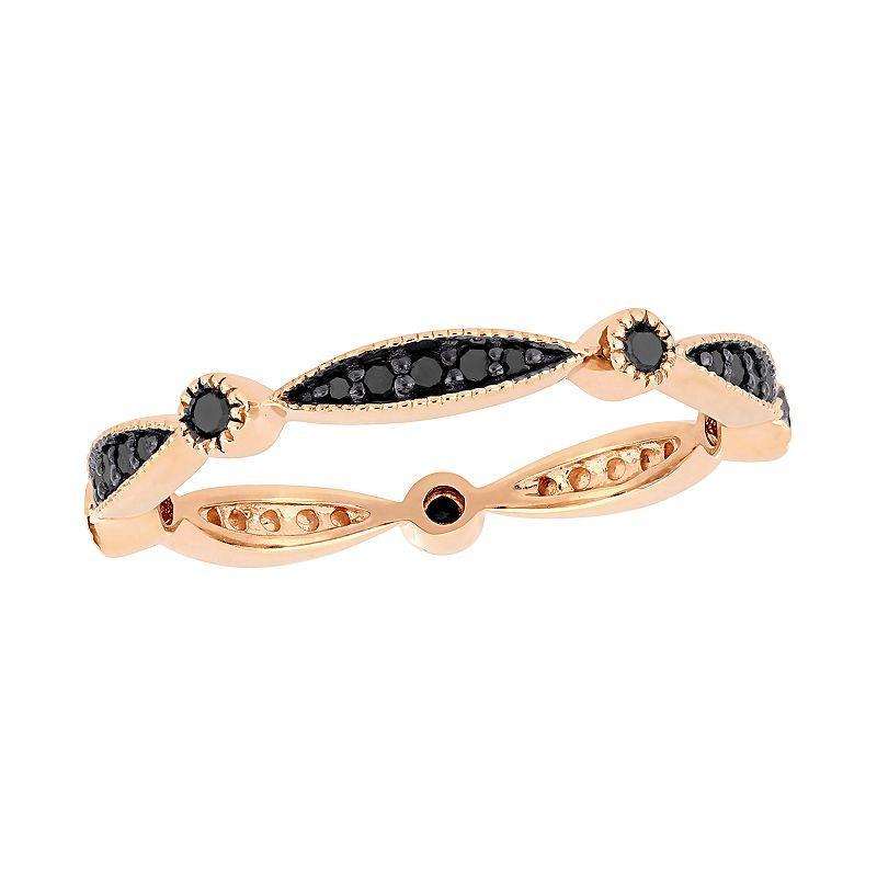 Stella Grace 10k Gold 1/4 Carat T.W. Black Diamond Band, Womens Product Image