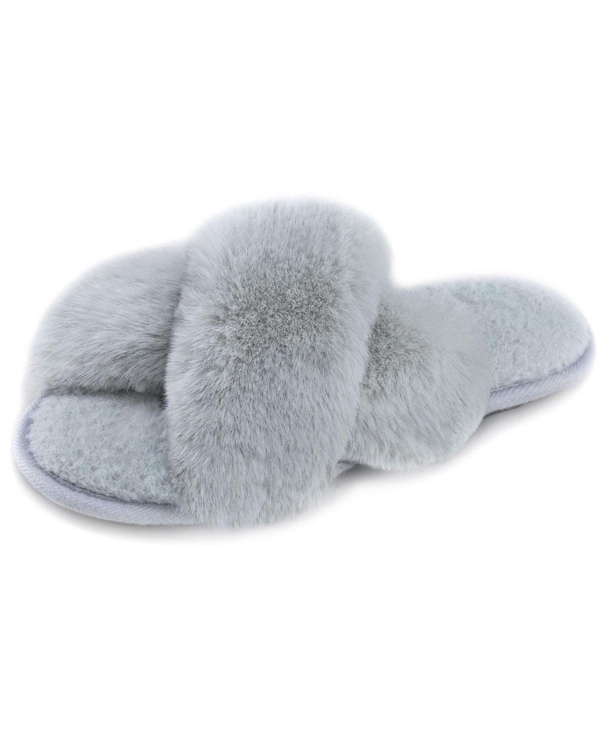 Rock Dove Womens Adeline Cross-Band Faux Fur Slipper Product Image