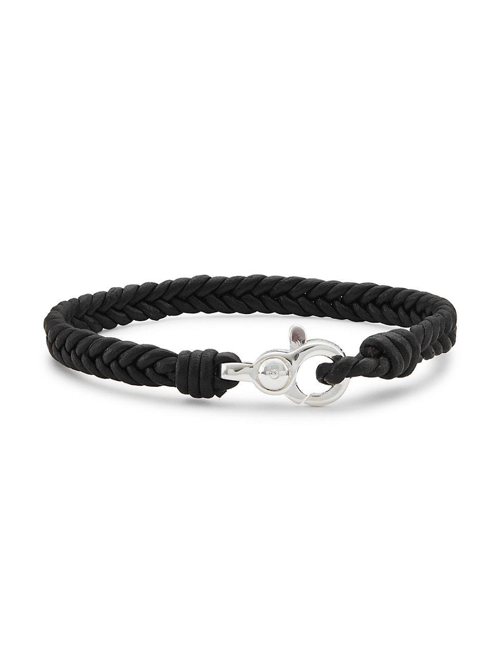 Mens Village Single Row Leather Bracelet Product Image