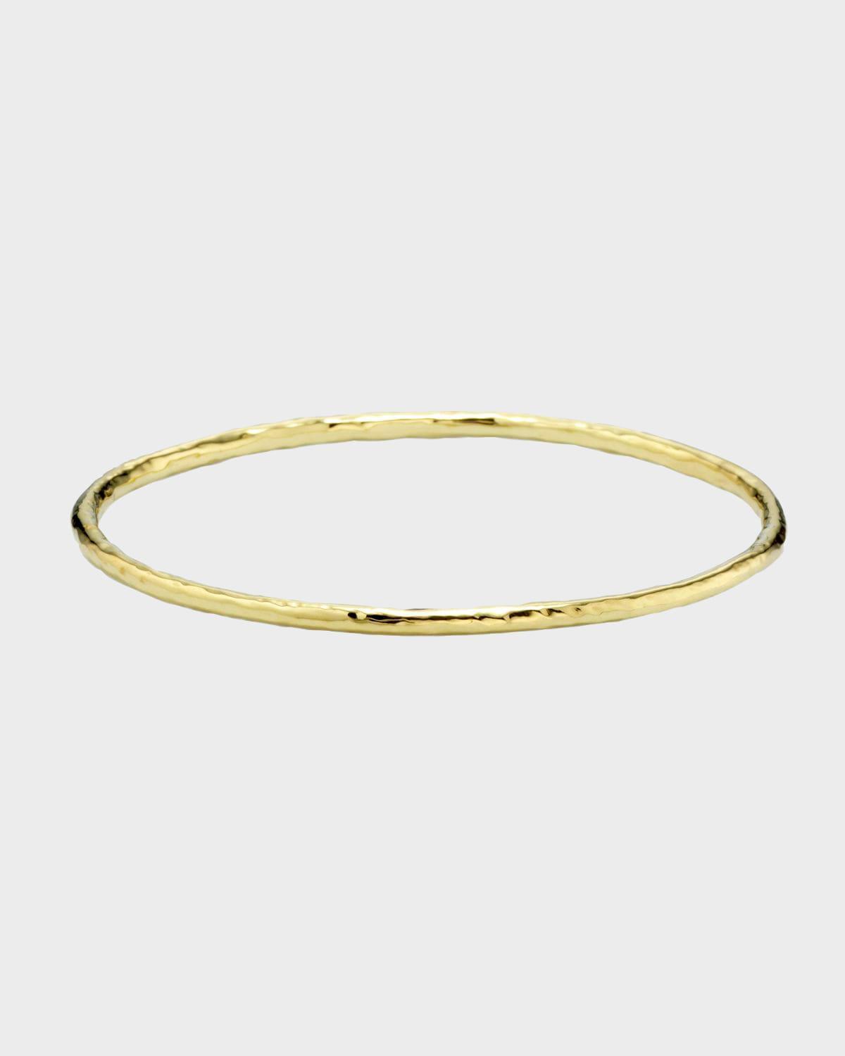 Womens Classico Thin 18K Yellow Gold Hammered Bangle Bracelet - Gold - Gold Product Image