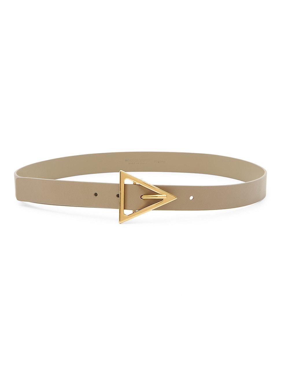 Bottega Veneta Womens Triangle Buckle Leather Belt Product Image