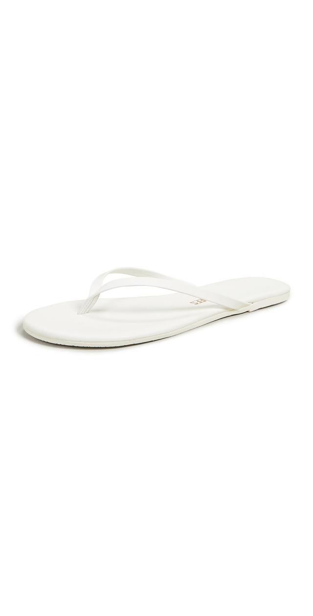 Womens Solids Leather Flip Flops Product Image