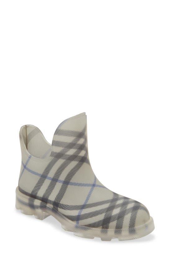 BURBERRY Check Rubber Marsh Low Boots In Lichen Product Image