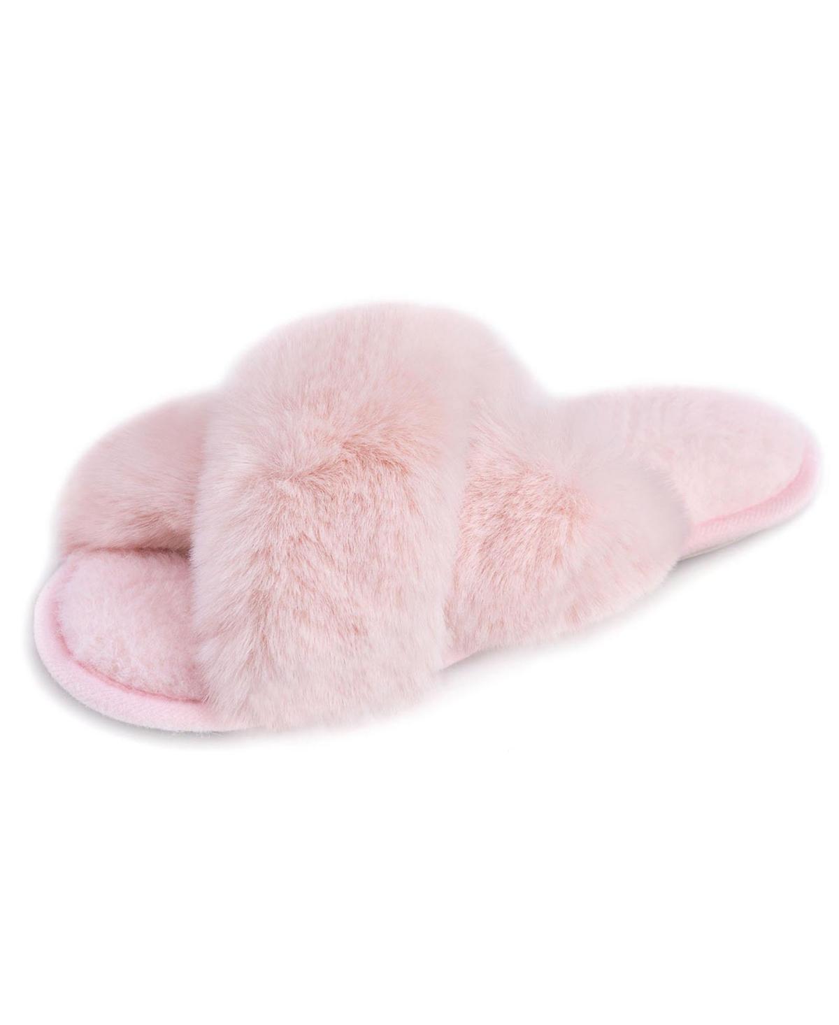 Rock Dove Womens Adeline Cross-Band Faux Fur Slipper Product Image