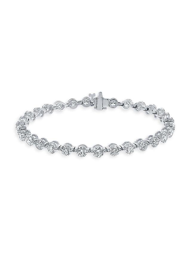 Womens 14K White Gold & 5.01 TCW Diamond Tennis Bracelet Product Image