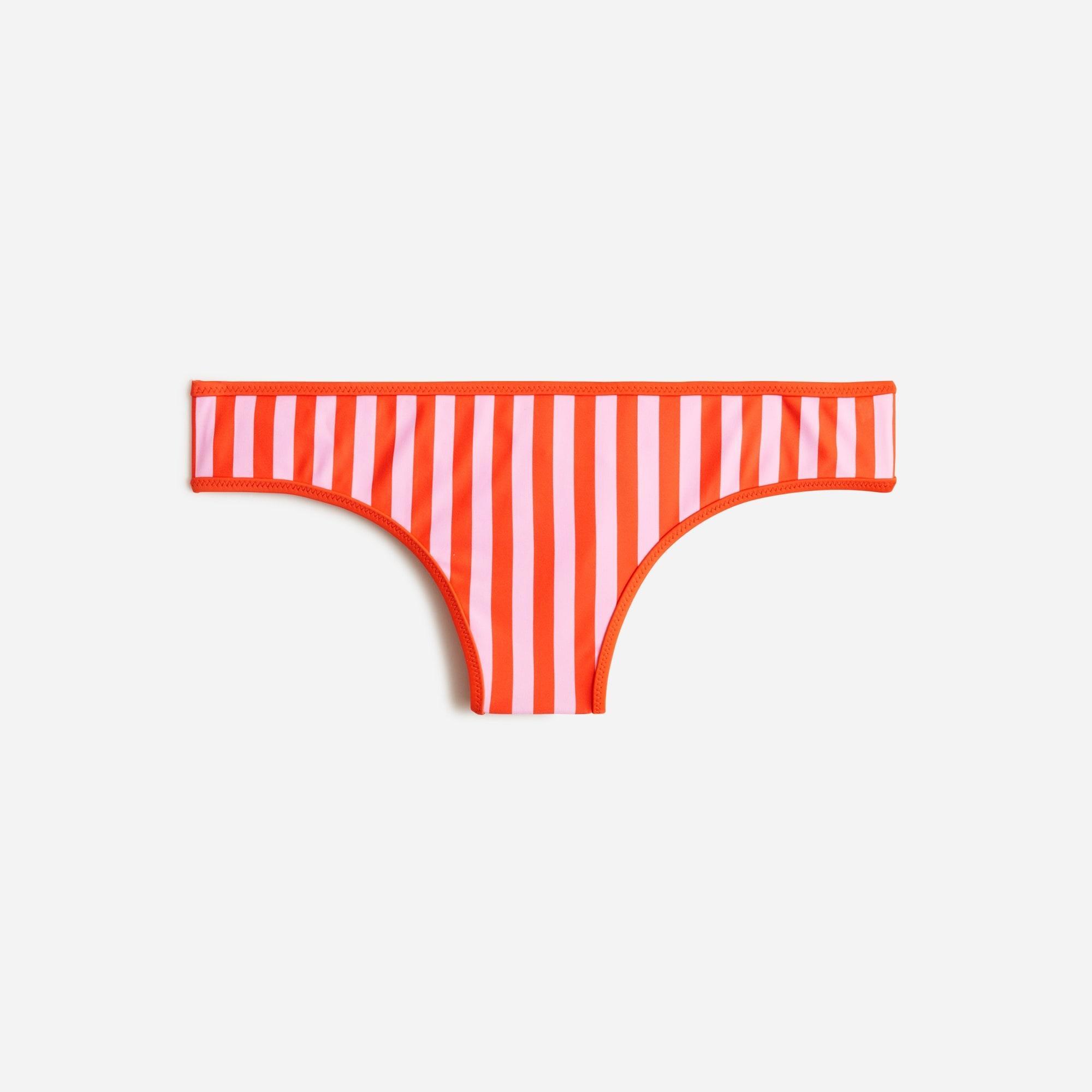 Hipster full-coverage bikini bottom in reversible pink stripe Product Image