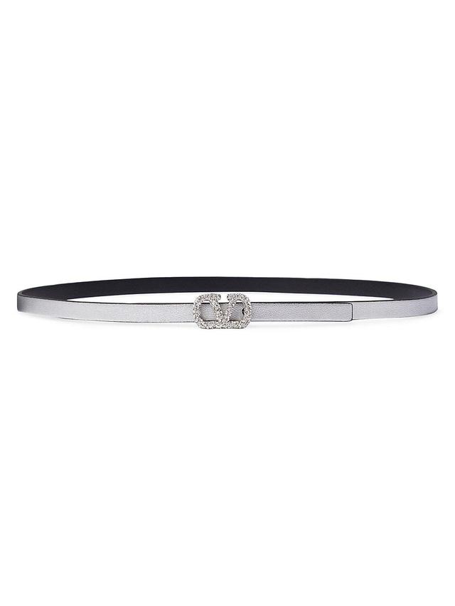 Womens VLogo Signature Reversible Belt in Shiny Calfskin Product Image