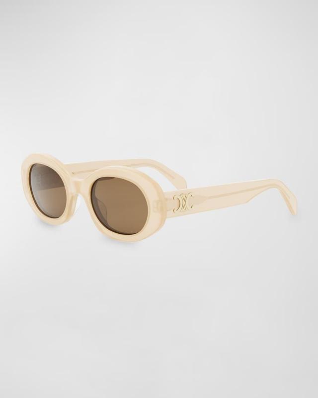 Men's Triomphe Acetate Oval Sunglasses Product Image