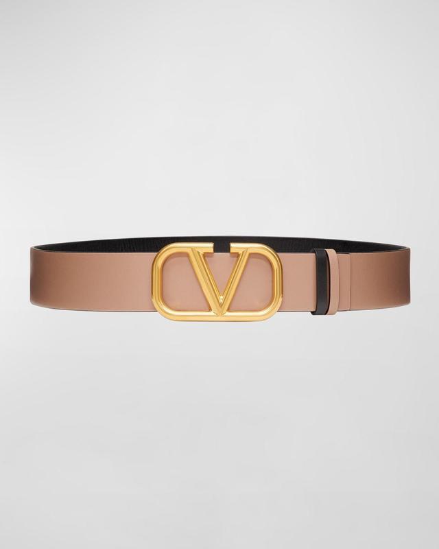 Valentino Garavani VLOGO Buckle Reversible Leather Belt Product Image