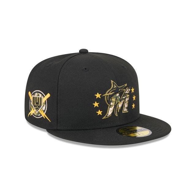 Miami Marlins Armed Forces Day 2024 59FIFTY Fitted Hat Male Product Image