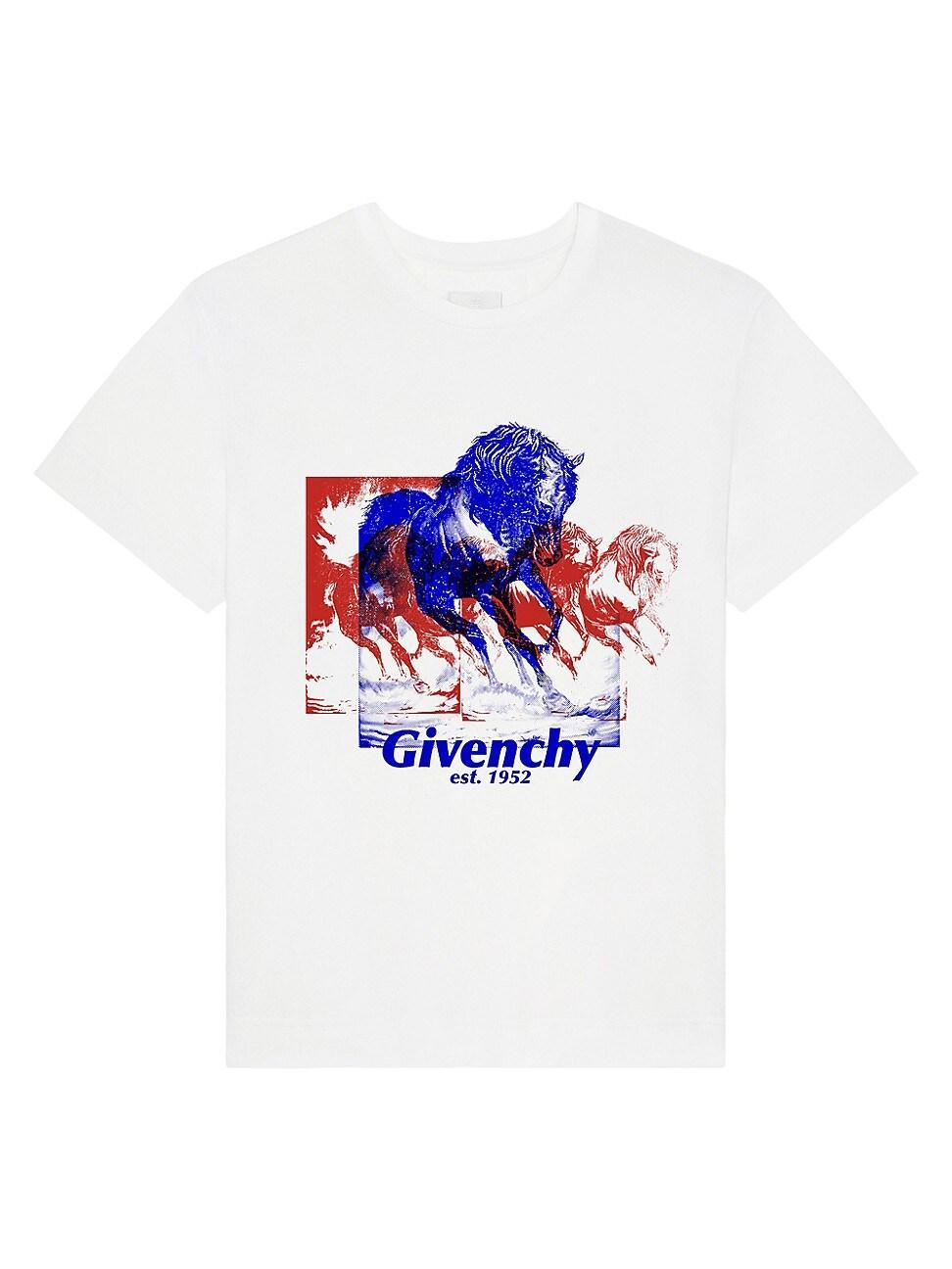 Mens T-Shirt In Cotton With Horse Print Product Image