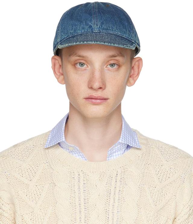 Blue Flat Denim Cap Product Image