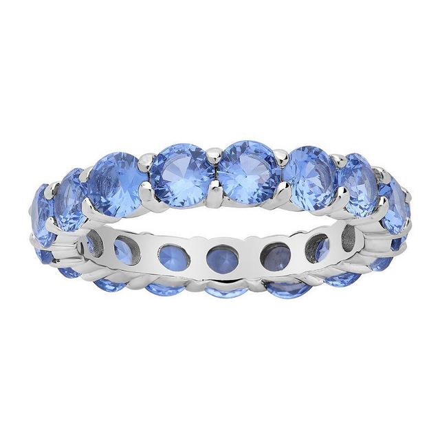 MC Collective Sterling Silver Cubic Zirconia Eternity Band Ring, Womens Silver Tone Blue Product Image