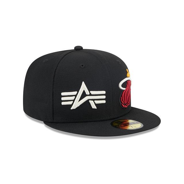 Alpha Industries X Miami Heat Dual Logo 59FIFTY Fitted Hat Male Product Image