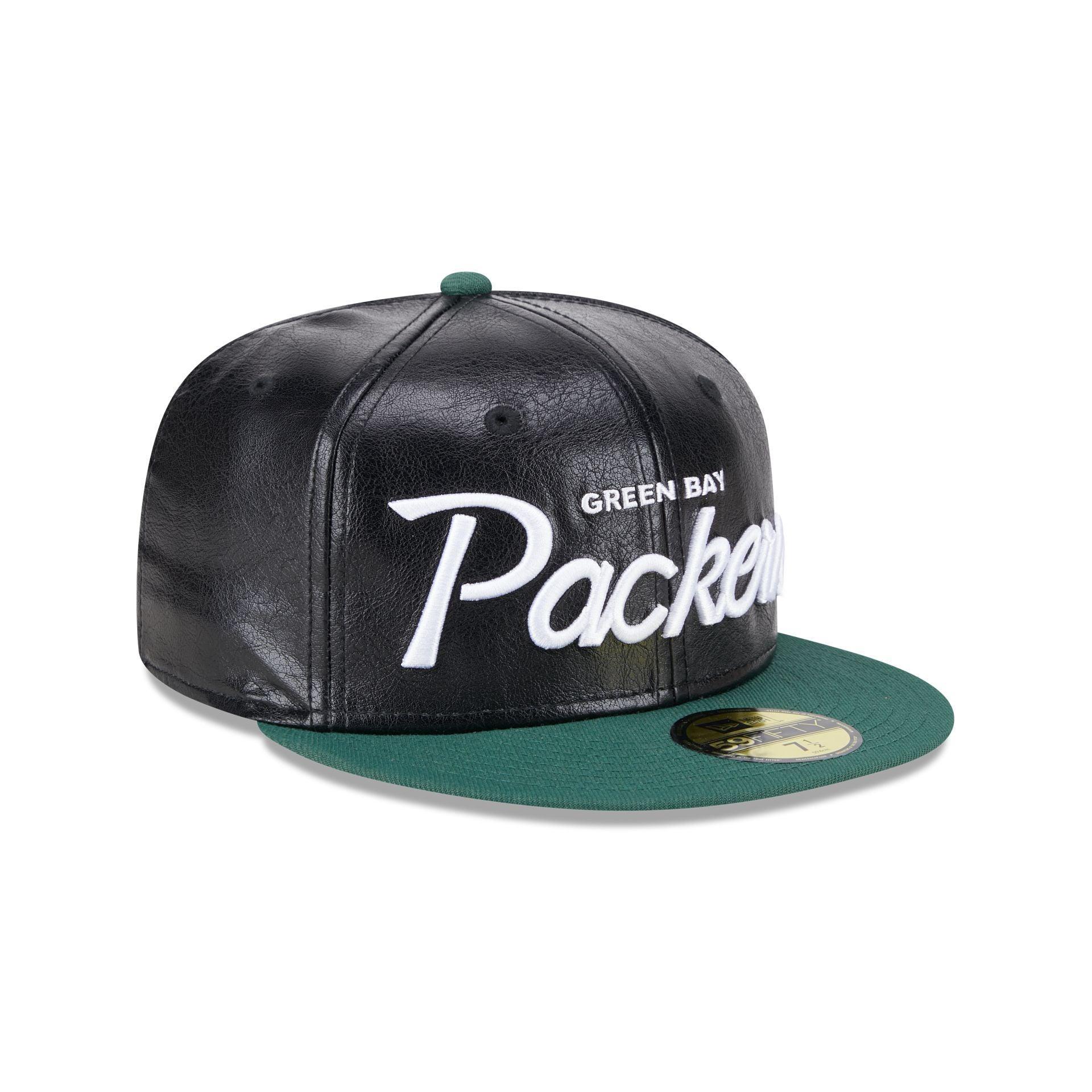 Green Bay Packers Faux Leather Crown 59FIFTY Fitted Hat Male Product Image