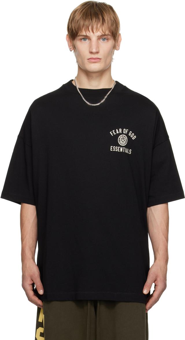 Black Jersey Crewneck T-shirt Product Image