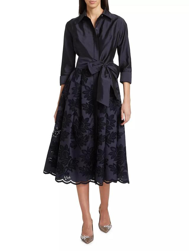 Floral Taffeta Shirt Cocktail Dress Product Image