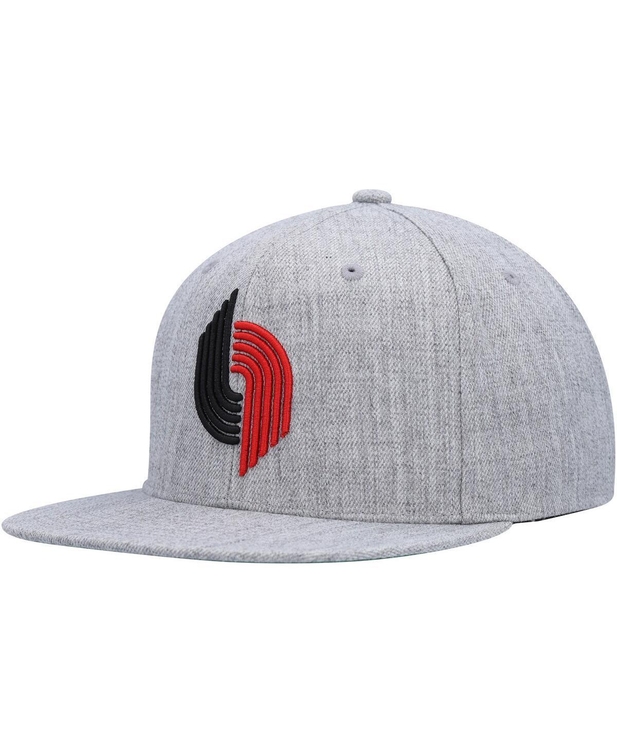 Mens Mitchell & Ness Heather Gray Portland Trail Blazers Hardwood Classics 2.0 Snapback Hat Product Image