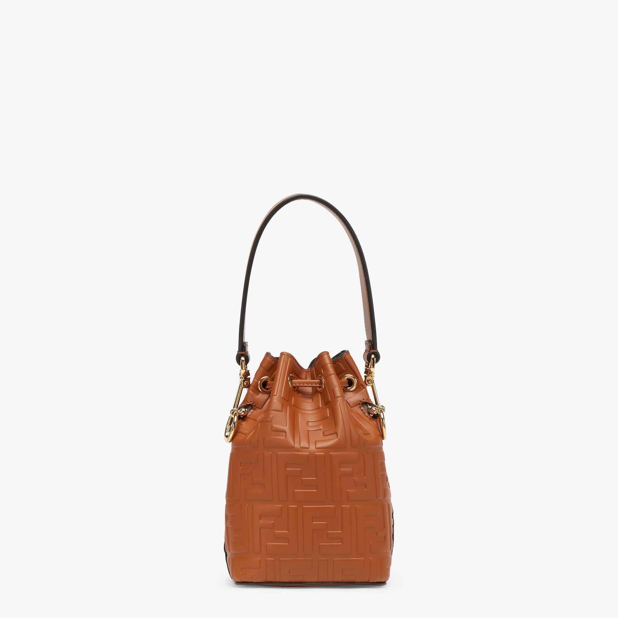 Mon TresorBrown leather mini-bag with FF motif Product Image