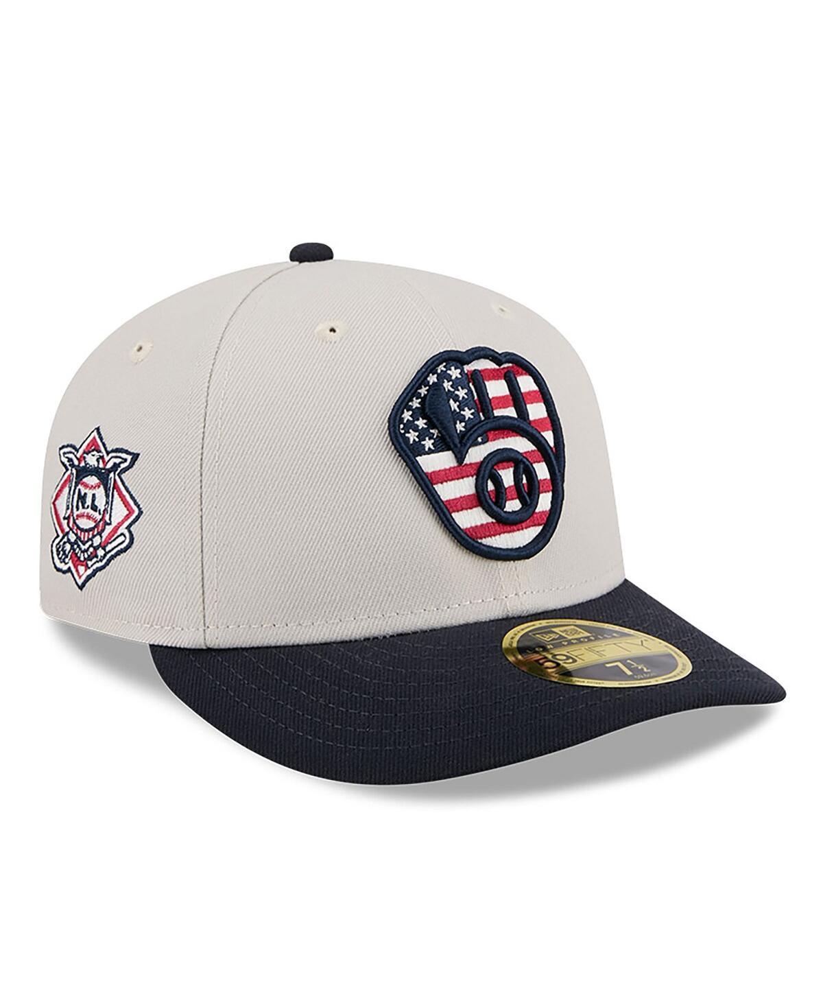 Mens New Era Khaki/Black Milwaukee Brewers 2024 Fourth of July Low Profile 59FIFTY Fitted Hat Product Image