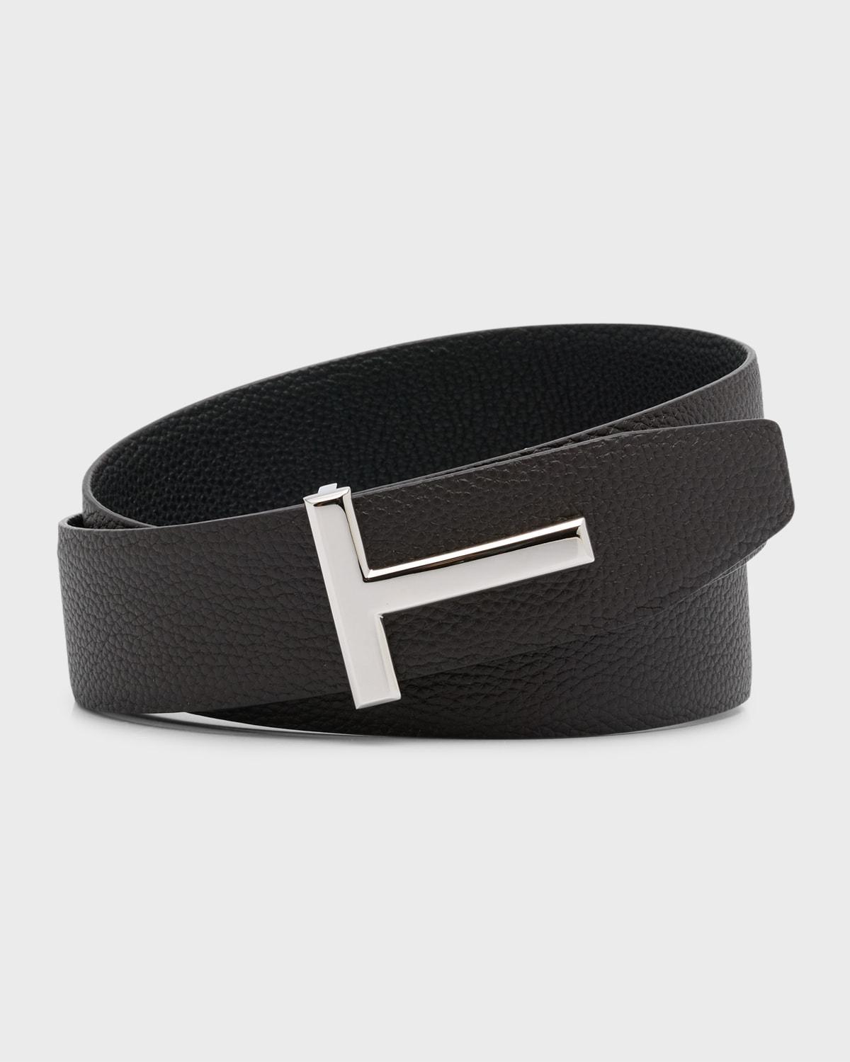 Men's Signature T Reversible Leather Belt Product Image