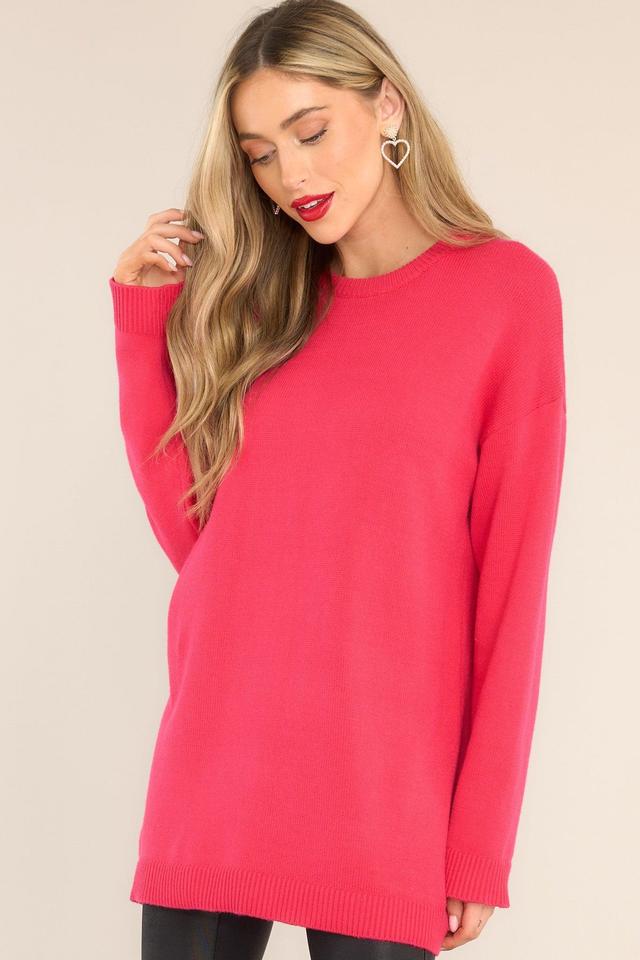 How I'm Feeling Hot Pink Sweater Product Image