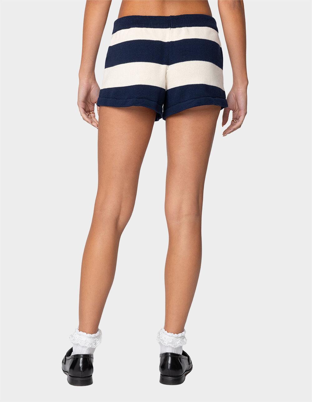 EDIKTED Riley Striped Knit Shorts Product Image