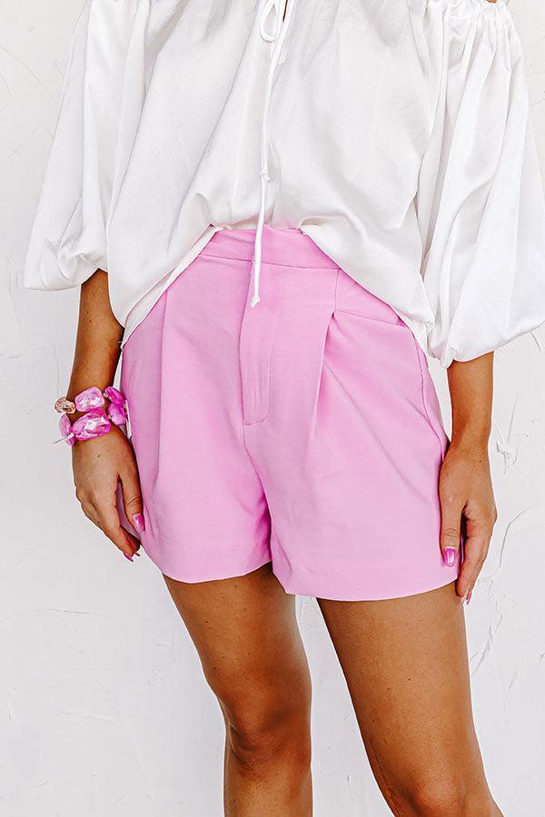 Forever Chic High Waist Shorts In Pink Product Image