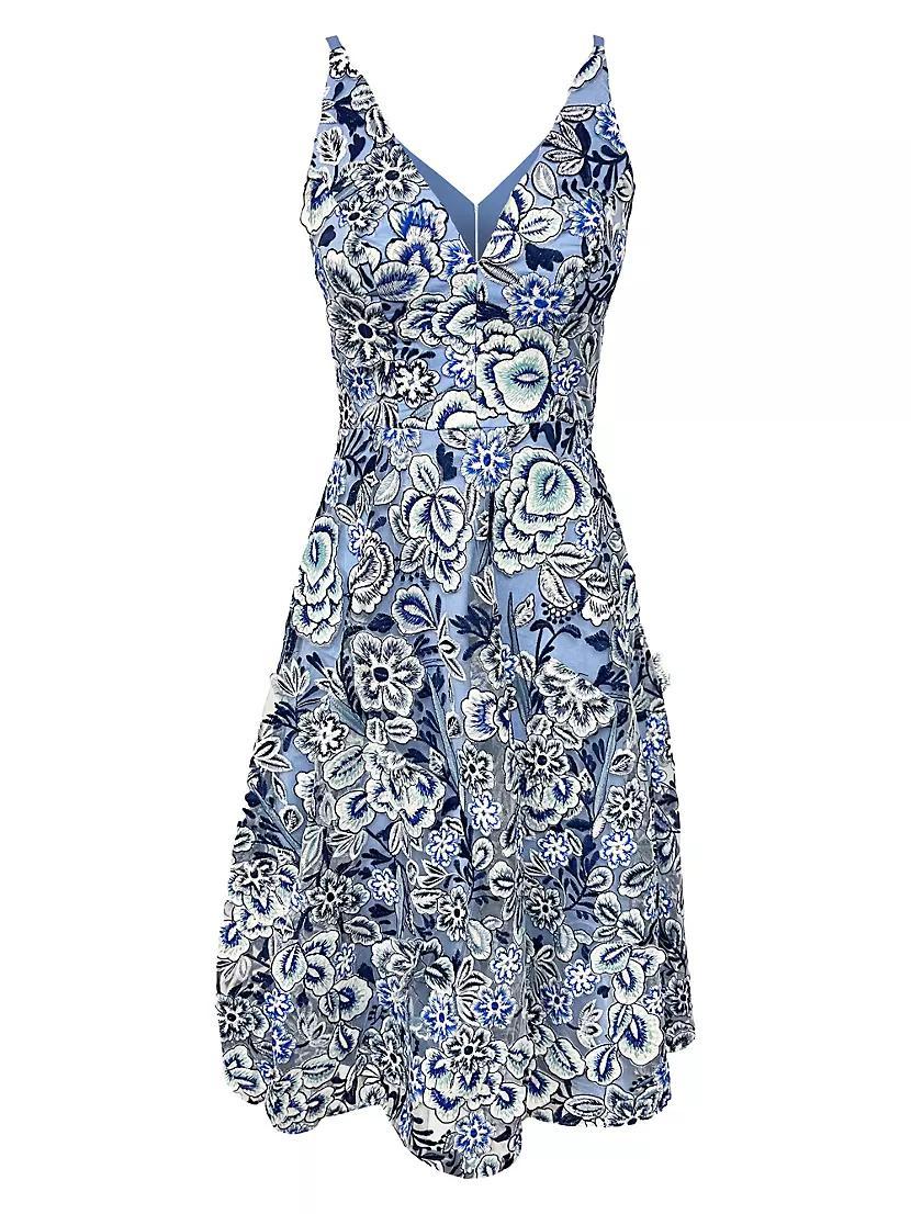 Elisa Floral Fit & Flare Midi-Dress Product Image