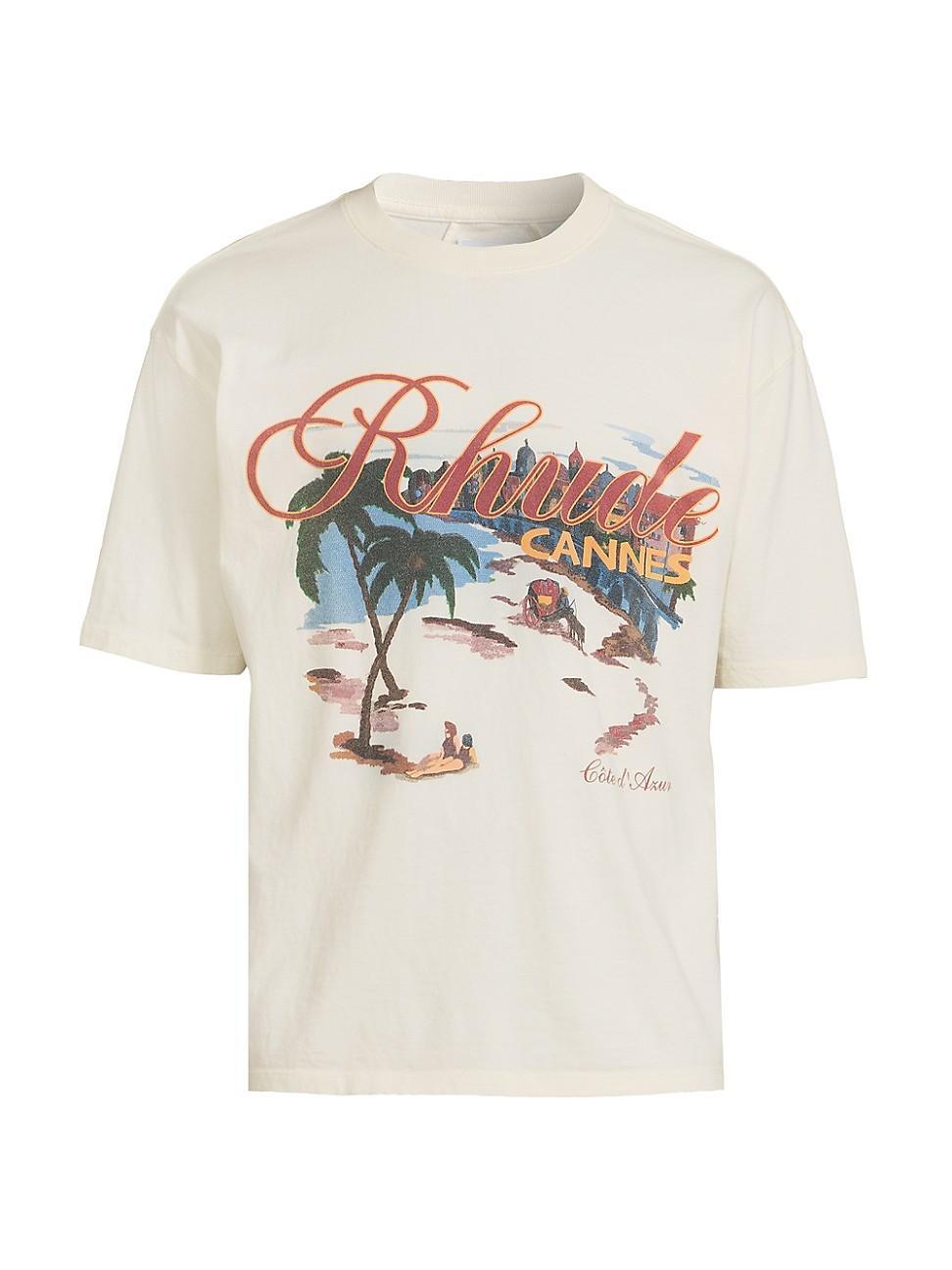 Mens Cannes Beach Cotton T-Shirt Product Image