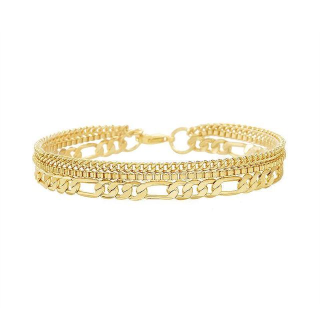 Paige Harper 14k Gold Over Recycled Brass Layered Chain Bracelet, Womens Gold Tone Product Image