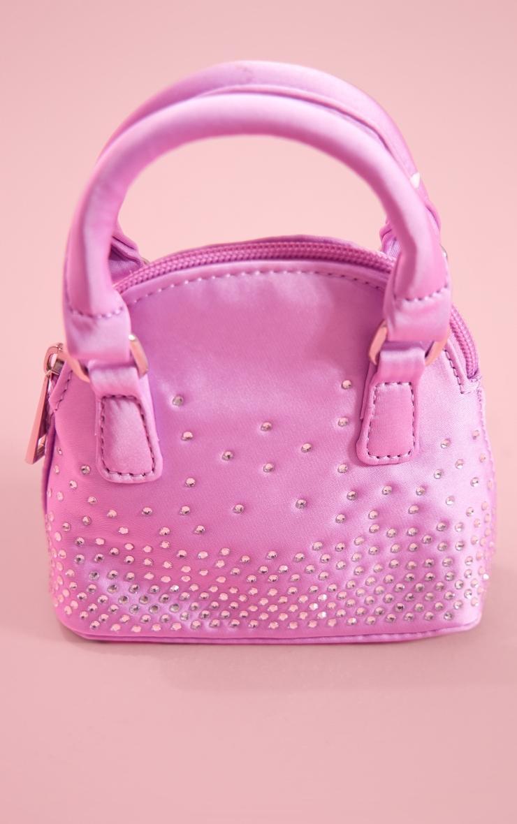  Lilac Satin Diamante Mini Bag Product Image