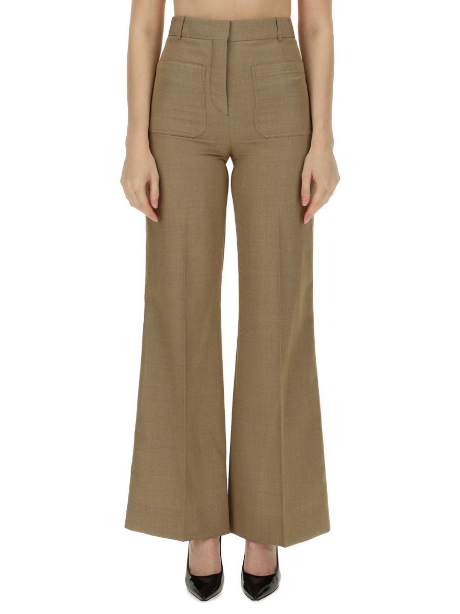 Alina Wool Wide-leg Pants In Beige Product Image