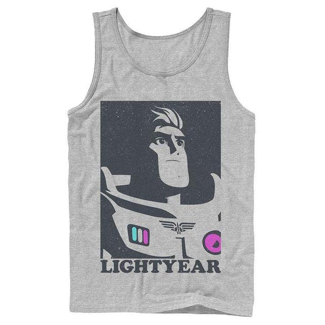 Mens Disney / Pixar Lightyear Buzz Black And White Contrast Tank Top Athletic Grey Product Image