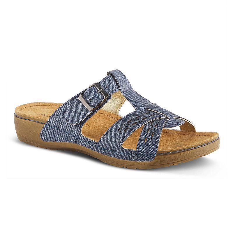 Flexus by Spring Step Nery Jeans Womens Slide Sandals Blue Product Image