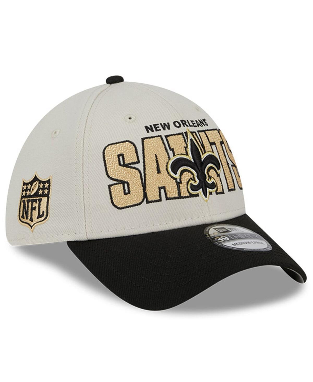 Mens New Era Stone/Black New Orleans Saints 2023 NFL Draft 39THIRTY Flex Hat Product Image