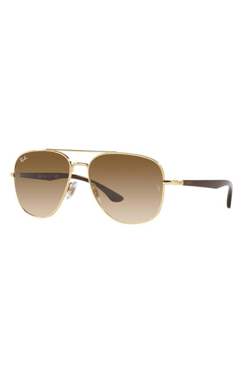 RAY BAN 59mm Gradient Square Sunglasses In Gold Flash Product Image