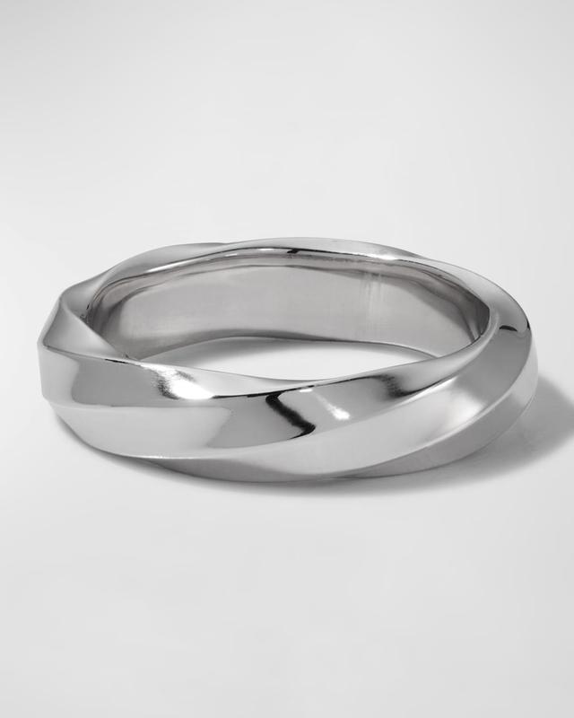 Mens Cable Edge Sterling Silver Band Ring Product Image