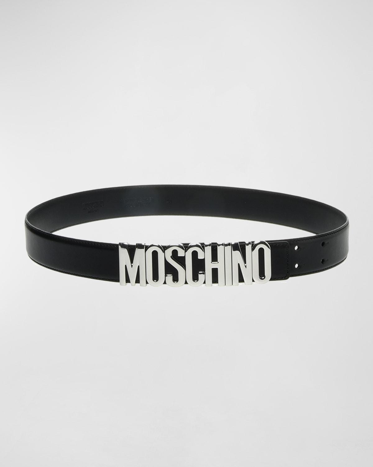 Mens Leather Logo Belt Product Image