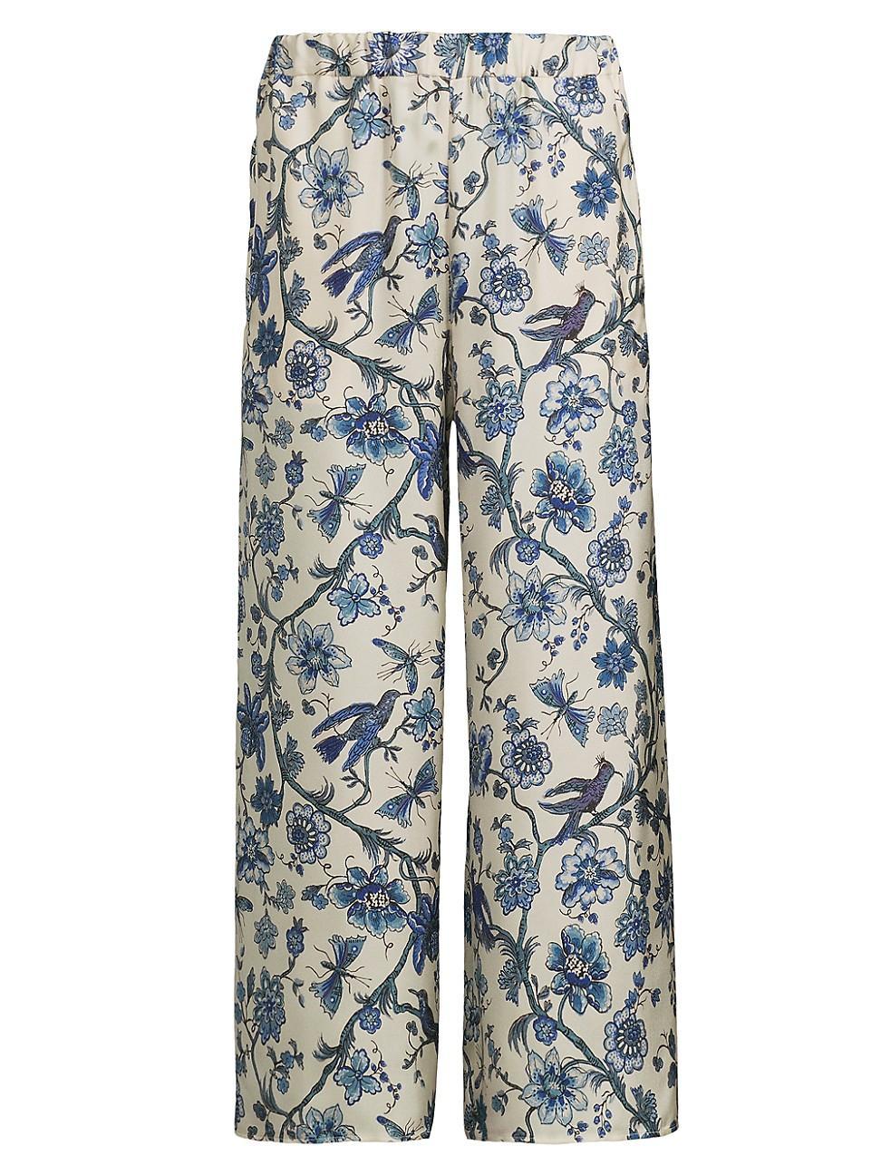 Womens Tortona Silk Floral Pants Product Image