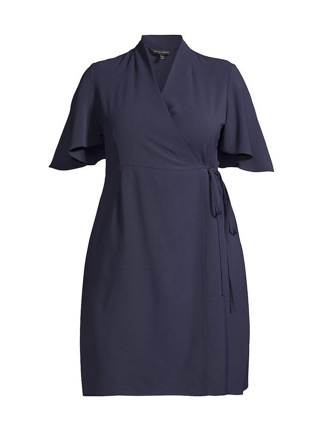 Womens Butterfly-Sleeve Wrap Dress Product Image