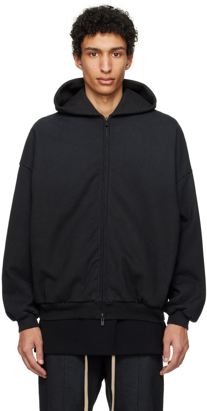 Black Full Zip Hoodie Product Image