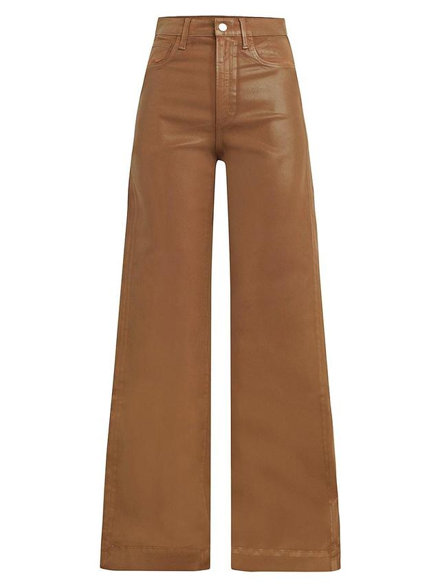 Womens The Mia High-Rise Stretch Coated Wide-Leg Jeans Product Image