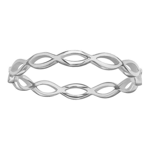 PRIMROSE Sterling Silver Multi-Open Oval Band Ring, Womens Product Image